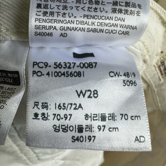 Levi’s 501 Original Cuf-Off Jean Shorts White - Picture 12 of 12